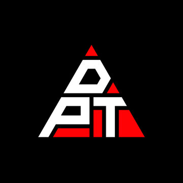 DPT triangle letter logo design with triangle shape. DPT triangle logo design monogram. DPT triangle vector logo template with red color. DPT triangular logo Simple, Elegant, and Luxurious Logo. DPT 