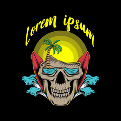 skull  vibes illustration T shirt design