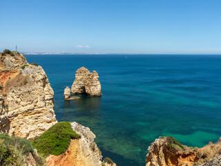Panoramic view, Ponta da Piedade near Lagos in Algarve, Portugal