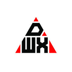 DWX triangle letter logo design with triangle shape. DWX triangle logo design monogram. DWX triangle vector logo template with red color. DWX triangular logo Simple, Elegant, and Luxurious Logo. DWX 