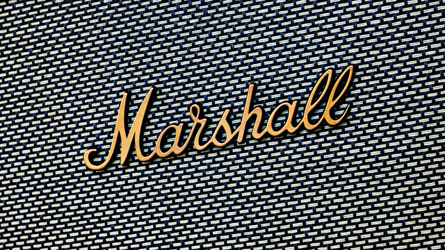 Editorial photo on Marshall theme.  Illustrative photo for news about Marshall - a British professional audio equipment company