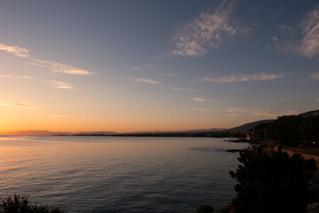 sunset over the lake