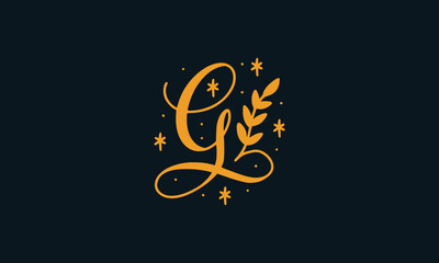 Letter G Minimalist Floral logo design template
