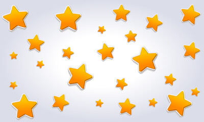 Gold glittering stars confetti pattern on stripe background