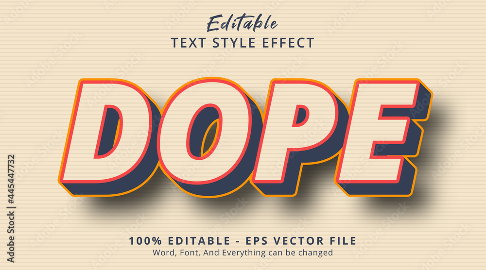 Poster editable text effect, dope text with perfect color combination style effect