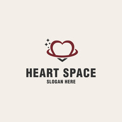 Hearth space logo template on monogram style