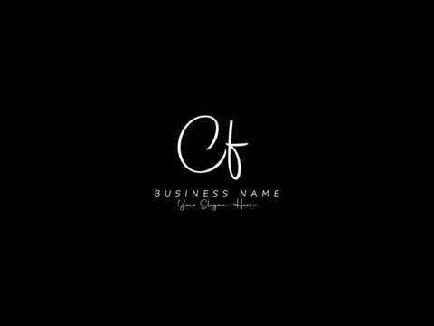 Letter CF Logo, signature cf logo icon vector image design for business