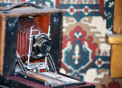 Vintage Box Camera - Powered by Adobe