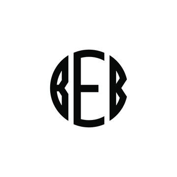 BEB letter logo design. BEB letter in circle shape. BEB Creative three letter logo. Logo with three letters. BEB circle logo. BEB letter vector design logo 