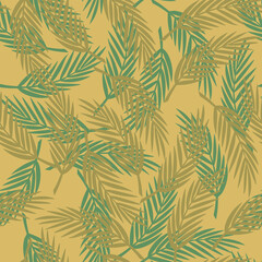 Fototapeta na wymiar Fern leaves, seamless. Forest pattern for T-shirts. Print for clothes.