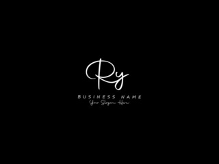 Letter RY Logo, signature ry logo icon vector image for business - obrazy, fototapety, plakaty