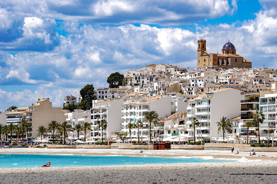 ALTEA, SPAIN - JUNE 15, 2021: Altea town with white houses, turquoise sea and panoramic views