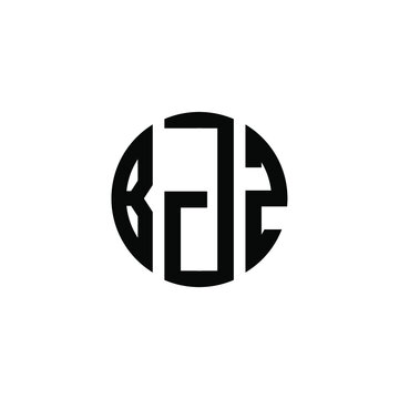 BJZ letter logo design. BJZ letter in circle shape. BJZ Creative three letter logo. Logo with three letters. BJZ circle logo. BJZ letter vector design logo 