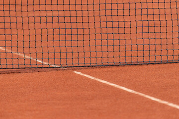Close up details of a tennis net. Professional sport concept