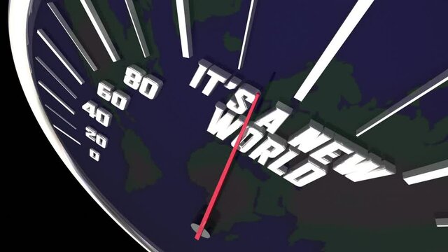 Its a New World Speedometer Travel Transportation Tourism Changes 3d Animation