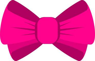 Decorative festive pink bow. Icon for greeting cards.
