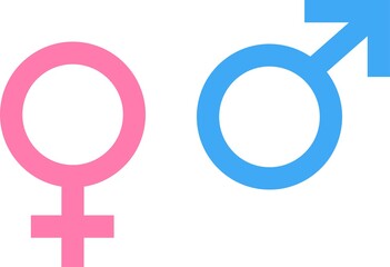Gender icons, Male and female sign, men and women symbol, vector illustration