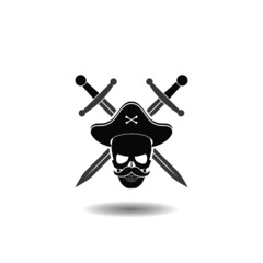 Simple pirate icon with shadow