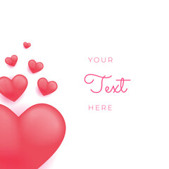 Universal creative greeting card background with love heart 3d balloon shapes