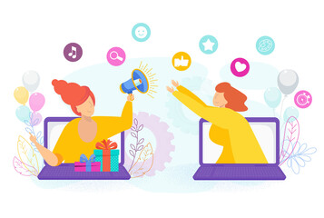 Refer a friend concept. Invitation by referral program.