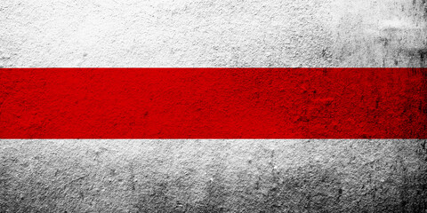 White-red-white flag of Belarusian Democratic Republic, Belarus and Belarusian democracy movement. Grunge background