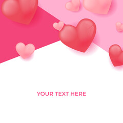 Valentine's day greeting cards set. Vector thin one line design with hearts simple flat style. Hand written lettering decorative brush strokes, love symbols for gifts, cards, posters