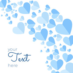 Blue soft pastel color of love hearth shape background for social media post template