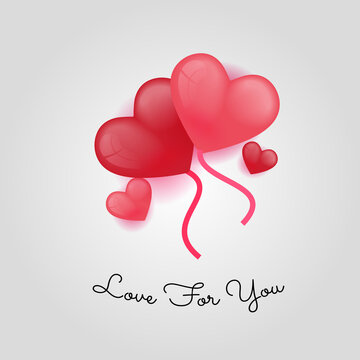 3d realistic love balloon background