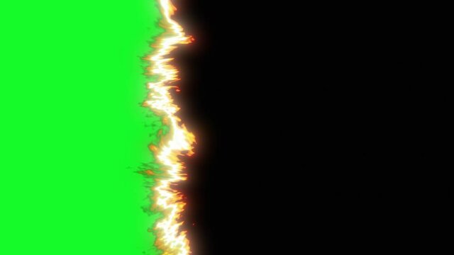 4 Paper burns on a green screen background fire video transition. UHD 60 fps 2 sec each. Chrome key for your design