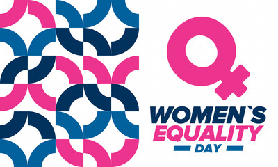 Women's Equality Day in United States. Female holiday, celebrated annually in August 26. Women right history month. Feminism concept. Poster, greeting card, banner and background. Vector illustration