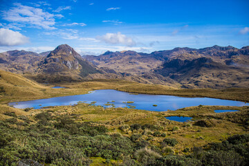 El Cajas National Park on a sunny Summer morning.