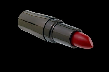 lipstick with modern packaging on black background
