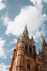 Fototapeta na wymiar St. Mary's Cathedral with tourists in Sydney NSW Australia