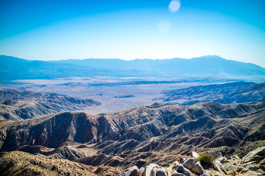 Scenic view of Ryan Mountain in Joshua Tree National Park, California