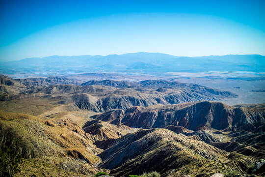 Scenic view of Ryan Mountain in Joshua Tree National Park, California