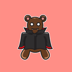 Teddy bear doll halloween edition cute vector
