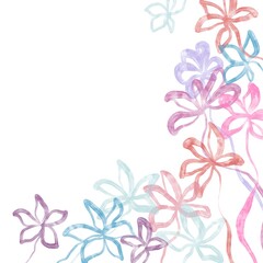 Watercolor colorful abstract flowers and plants. Hand drawn wallpaper or background