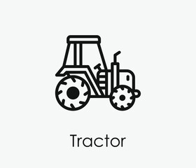 Tractor vector icon. Editable stroke. Symbol in Line Art Style for Design, Presentation, Website or Apps Elements, Logo. Pixel vector graphics - Vector