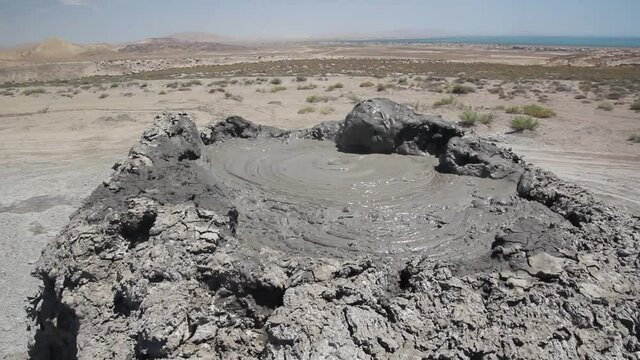 Mud volcano in Gobustan, Azerbaijan