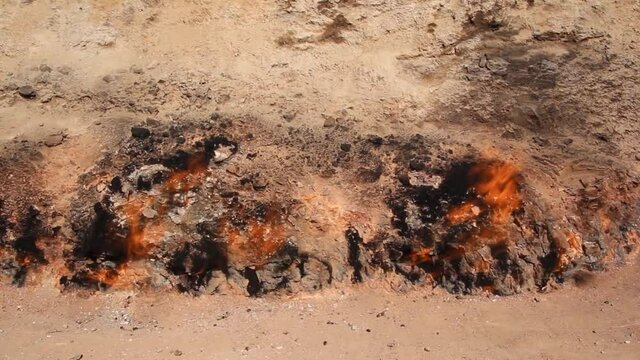 Yanar Dag, burning mountain, continuous natural gas fire