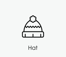 Winter hat vector icon. Editable stroke. Symbol in Line Art Style for Design, Presentation, Website or Apps Elements, Logo. Pixel vector graphics - Vector