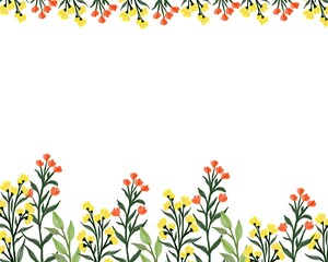 simple white background with yellow and orange wild flower border