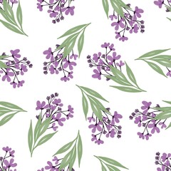 seamless pattern of purple flower bouquet for fabric and background design