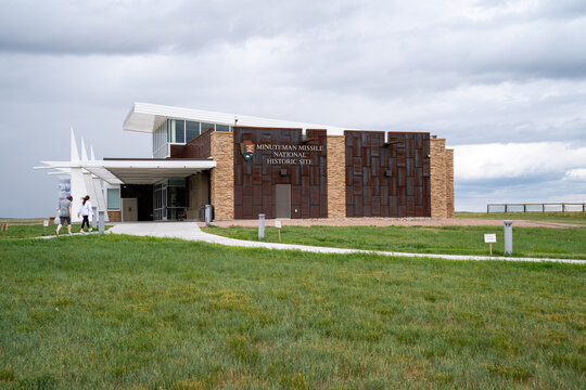 South Dakota, USA - June 25, 2021: Visitors Center At The Minuteman Missile National Historic Site Highlighting The Cold War, The Arms Race And Intercontinental Ballistic Missiles