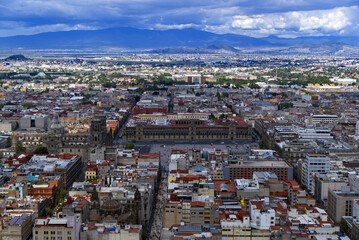 Fototapeta na wymiar Mexico City - View toward Constitution Square from Torre Latinoamericana