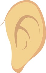 Vector emoticon illustration of a human ear