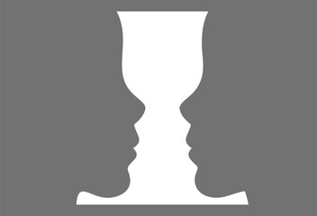 Figure-ground perception. Face and vase. Identifying a figure from the background  Gestalt psychology.