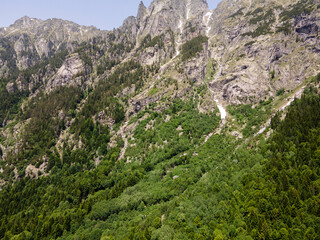 Aerial view of Rila Mountain near Kirilova Polyana, Bulgaria