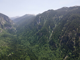Fototapeta premium Aerial view of Rila Mountain near Kirilova Polyana, Bulgaria