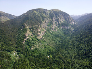 Naklejka premium Aerial view of Rila Mountain near Kirilova Polyana, Bulgaria